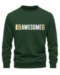 Bottle Green Men's Printed Sweatshirt – Warm and Stylish Fleece (Code 6043)