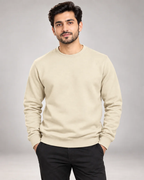 Cream Men's Fleece Sweatshirt (Code 4010)
