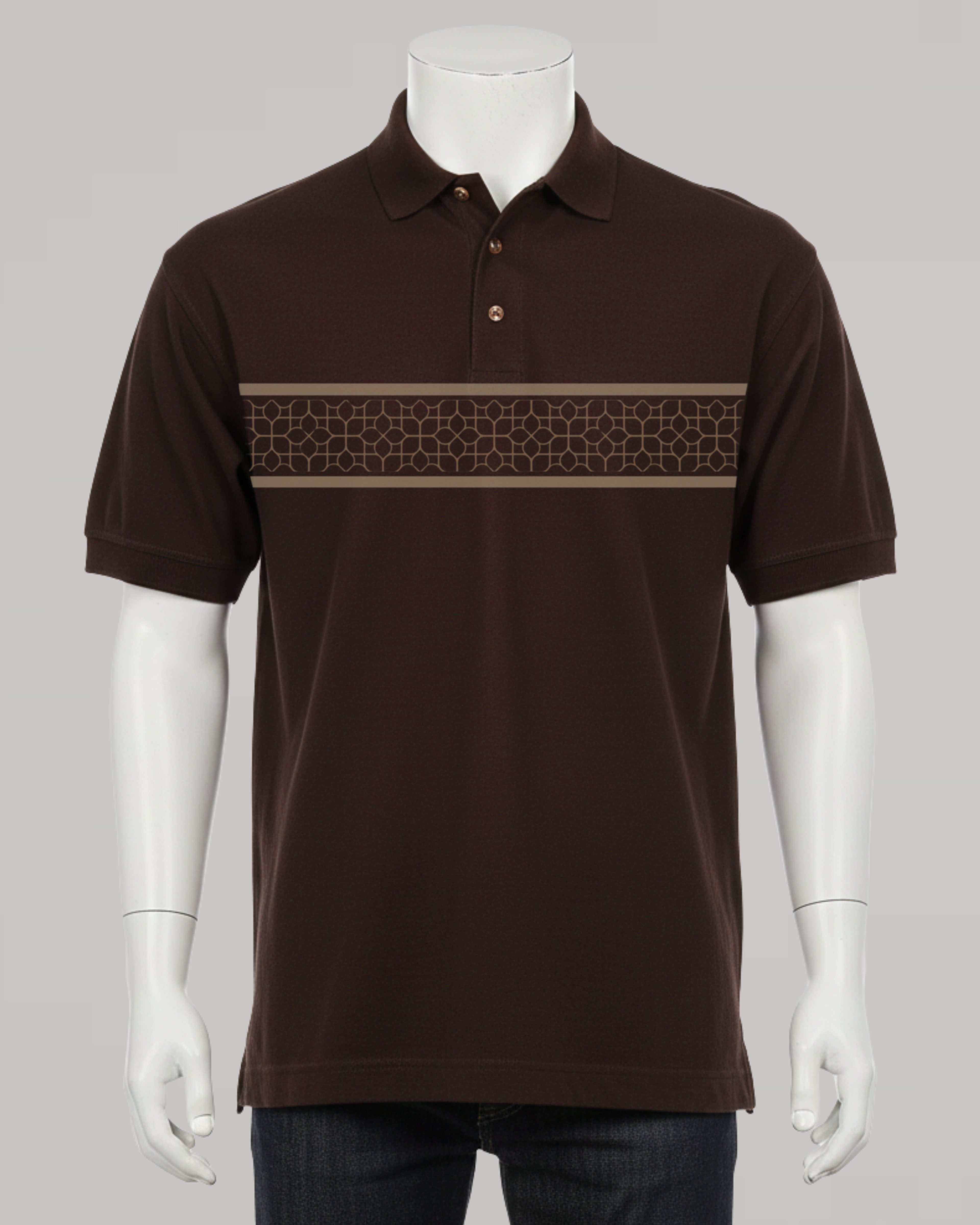 Diamond Pattren| Polo | Dark Brown (Code 4661)