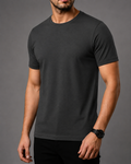 Dark Grey Men’s Basic Tee – Jersey Fabric, Classic Fit, Everyday Comfort (Code 5457)