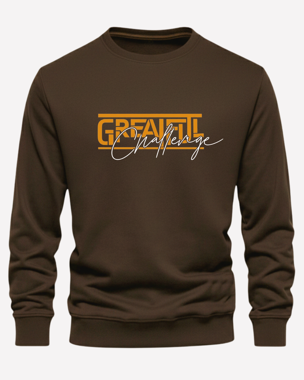 Dark Brown Men's Printed Sweatshirt – Warm and Stylish Fleece (Code 6049)