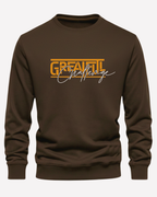 Dark Brown Men's Printed Sweatshirt – Warm and Stylish Fleece (Code 6049)
