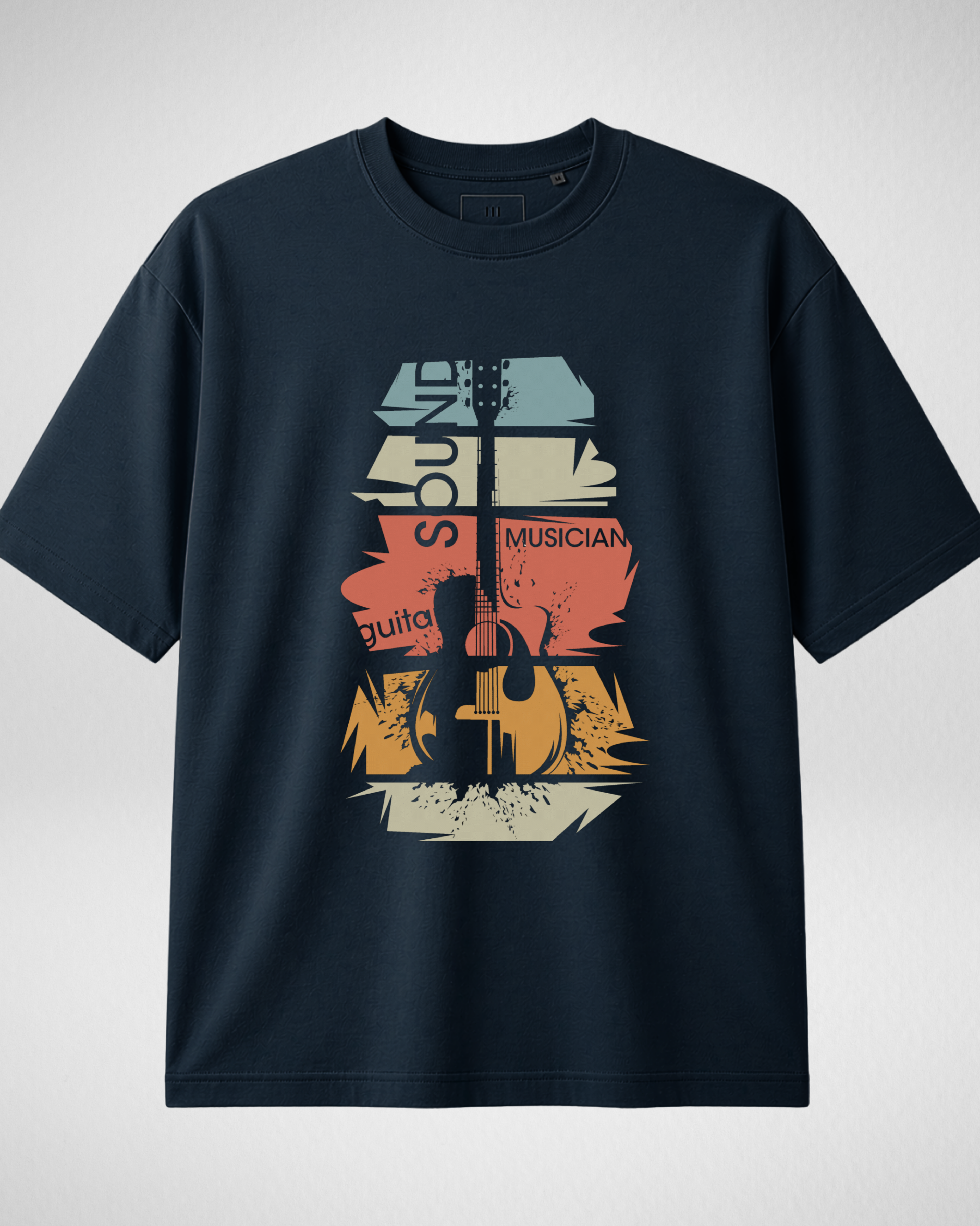 Premium | Printed Drop Shoulder | Navy Blue | (Code 5069)