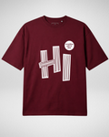 Premium | Printed Drop Shoulder | Maroon | (Code 5077)