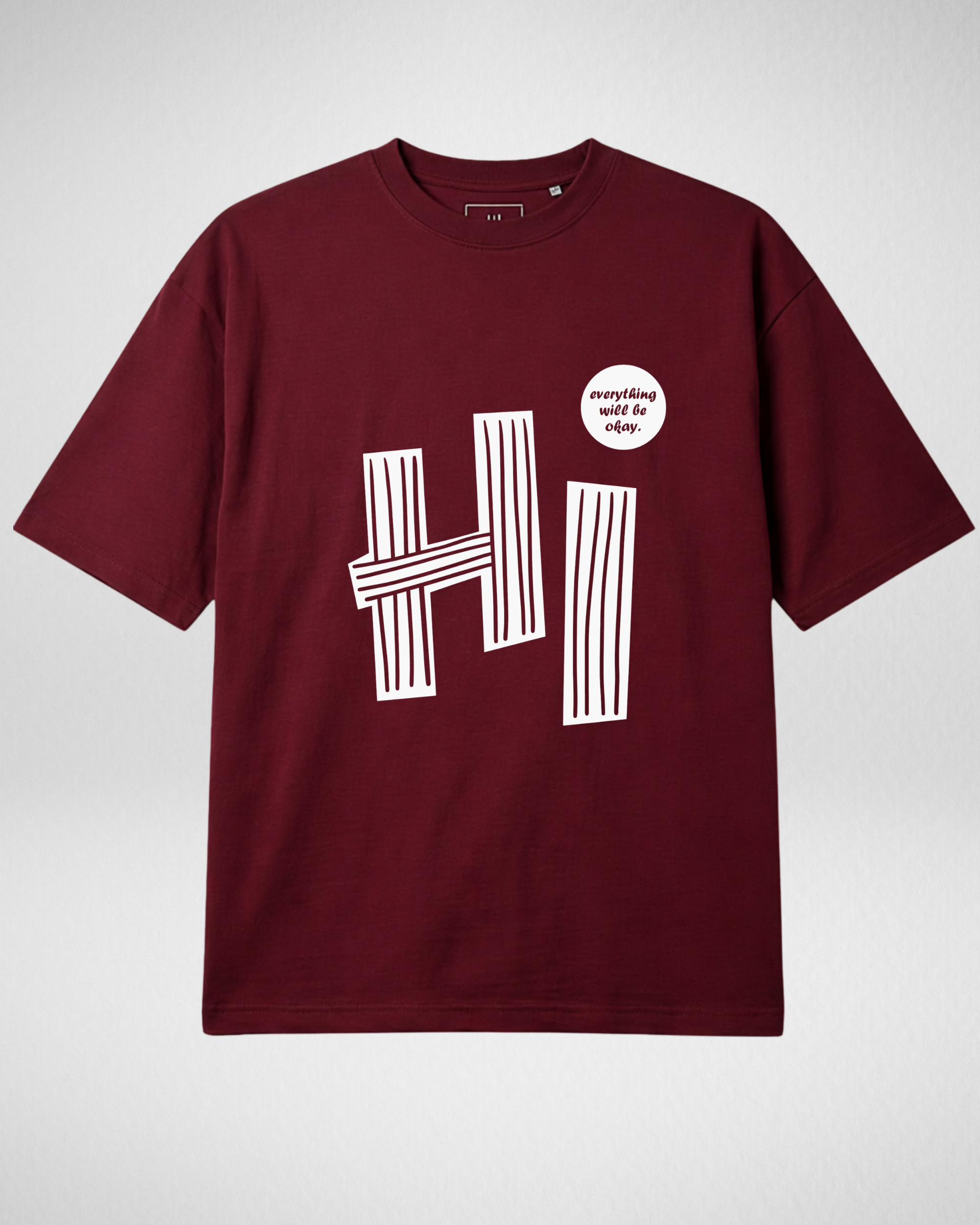 Premium | Printed Drop Shoulder | Maroon | (Code 5077)
