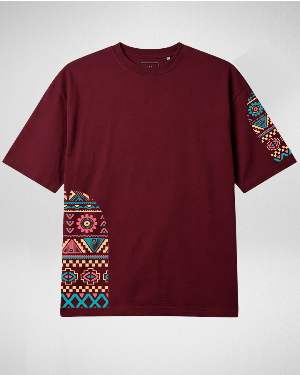 Premium | Printed Drop Shoulder | Maroon | (Code 5086)