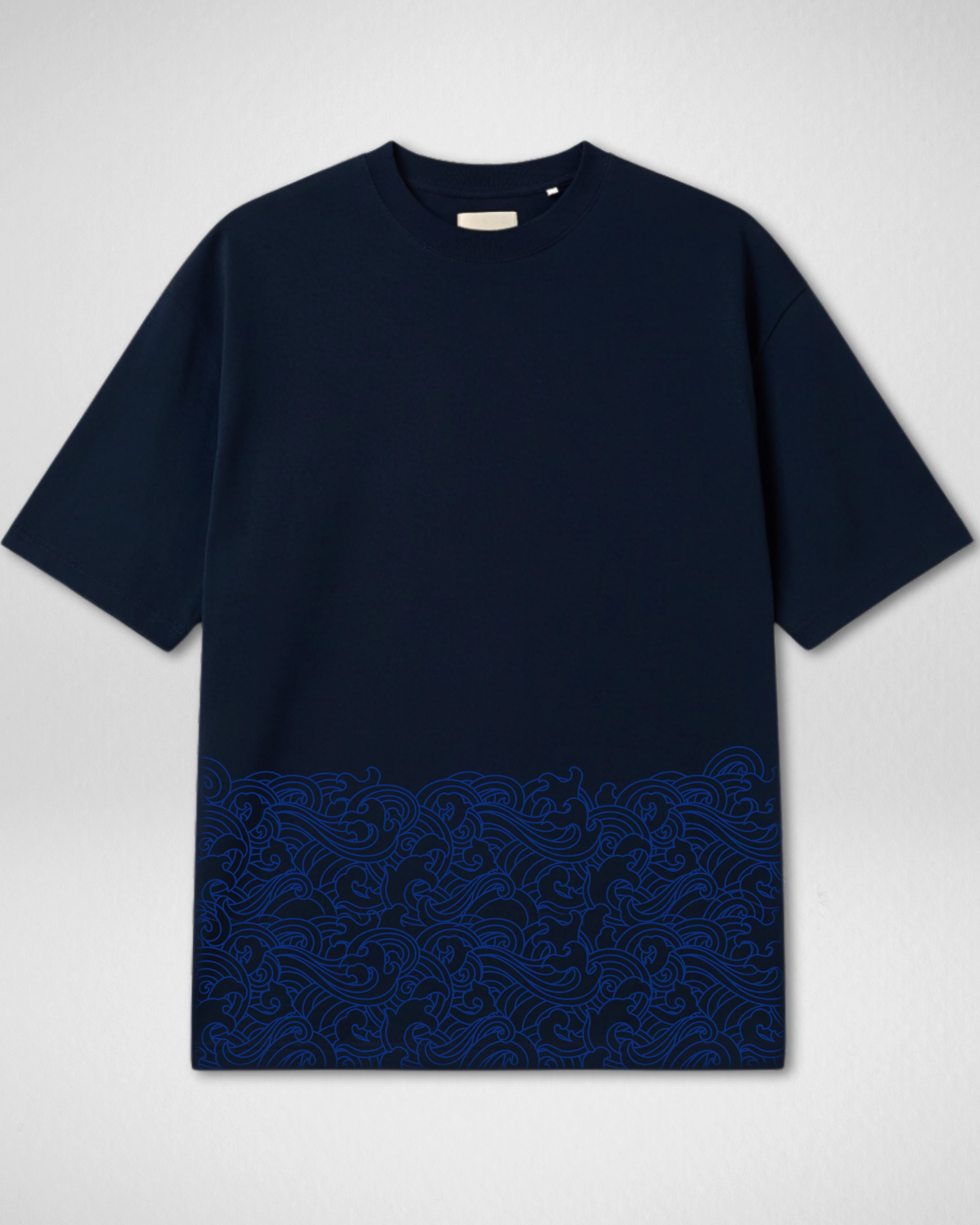 Premium | Printed Drop Shoulder | Navy Blue | (Code 4901)