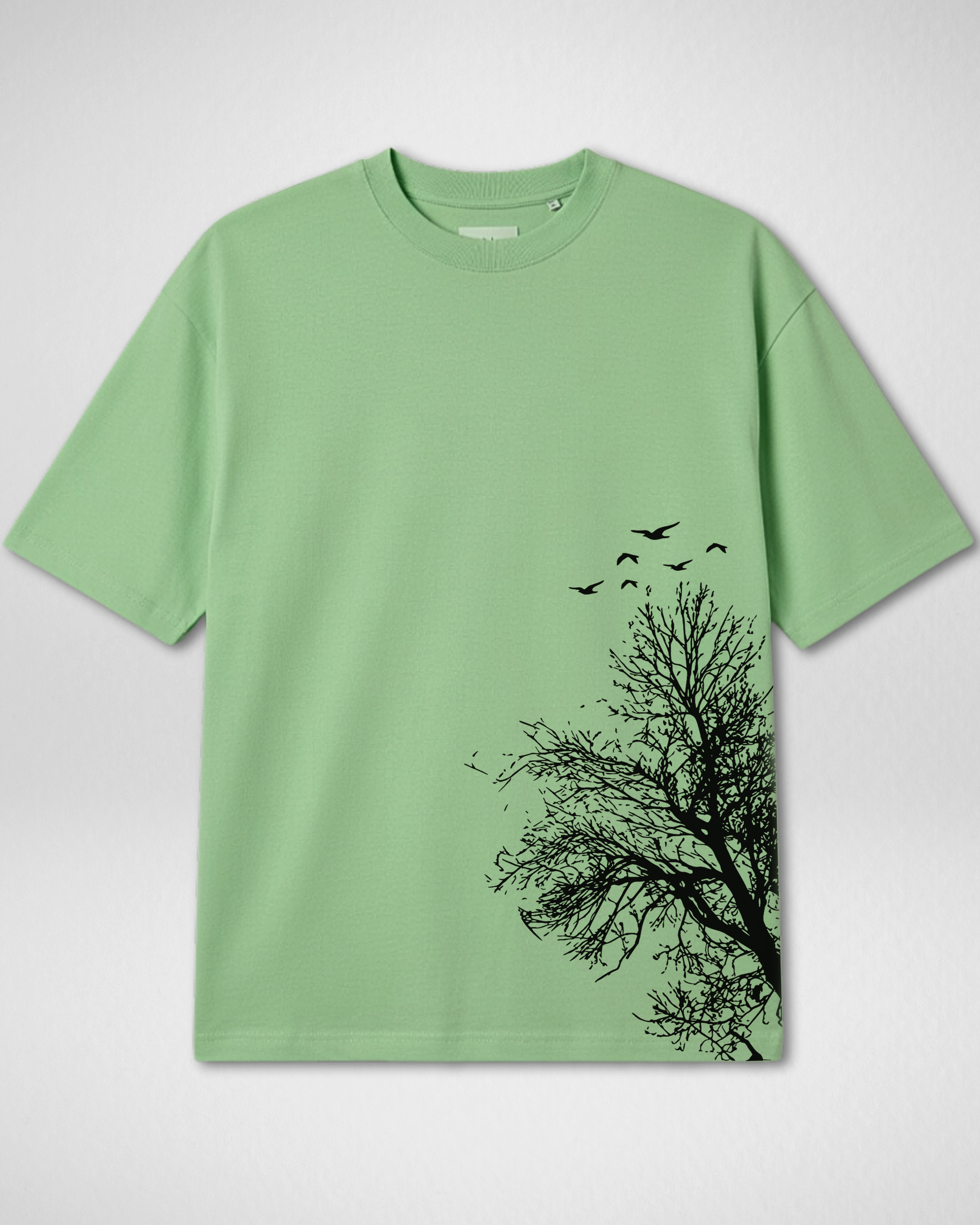 Premium | Printed Drop Shoulder | Light Green | (Code 4900)