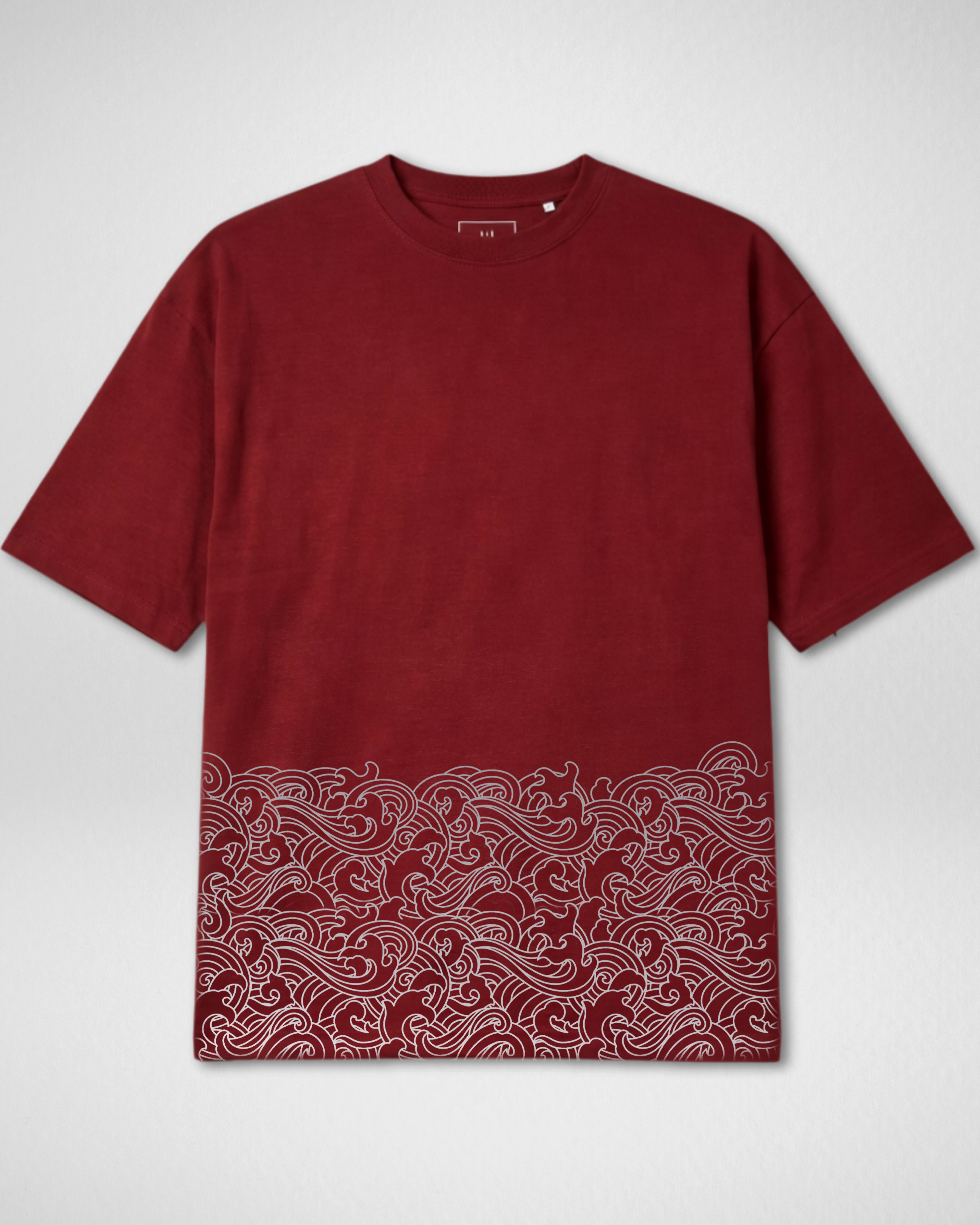 Premium | Printed Drop Shoulder | Maroon | (Code 4897)
