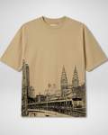 Premium | Printed Drop Shoulder | Beige | (Code 4898)