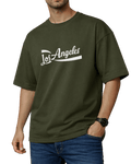 Premium | Printed Drop Shoulder | Olive | (Code 4876)