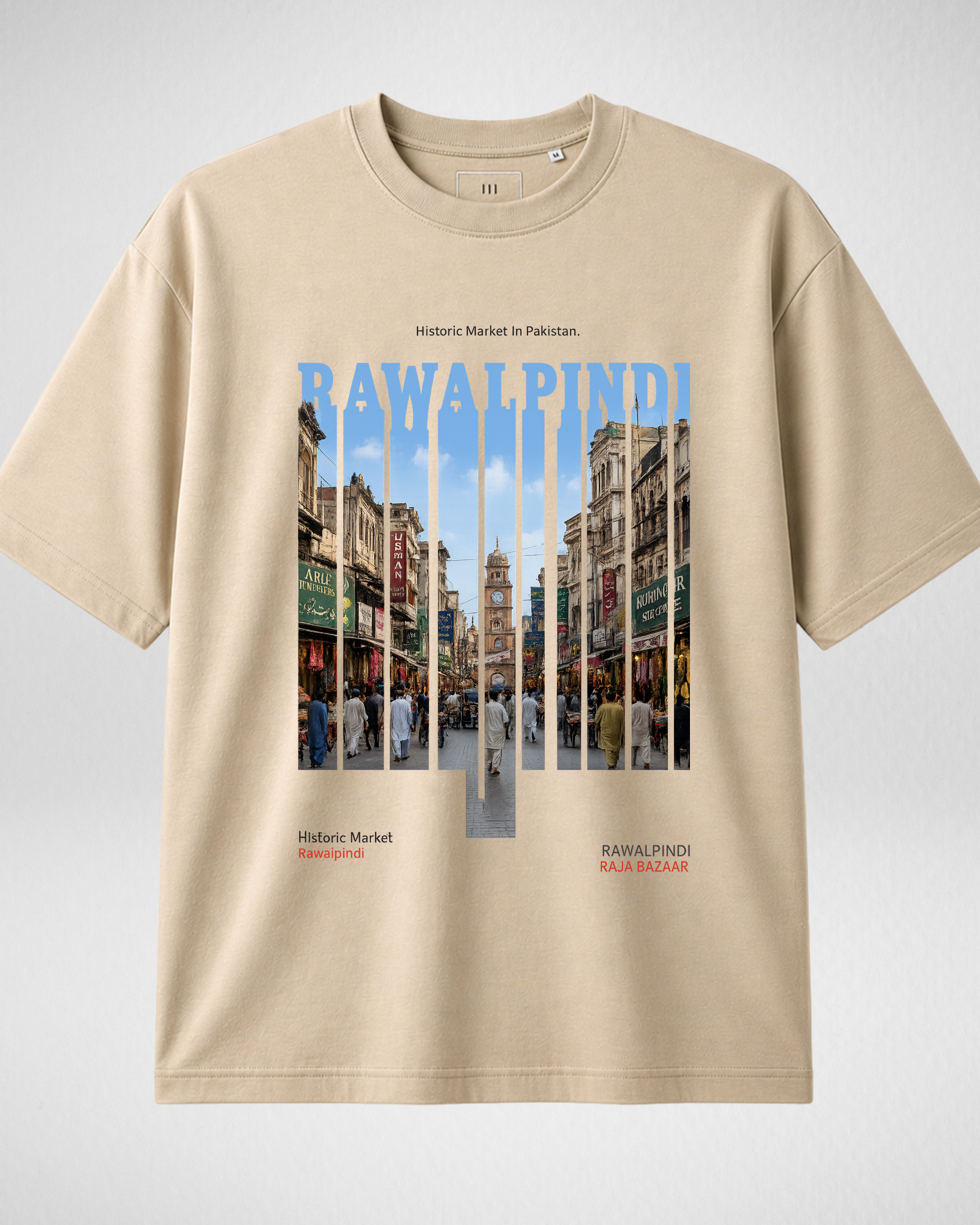 Rawalpindi | Printed Drop Shoulder | Beige (Code 5367)