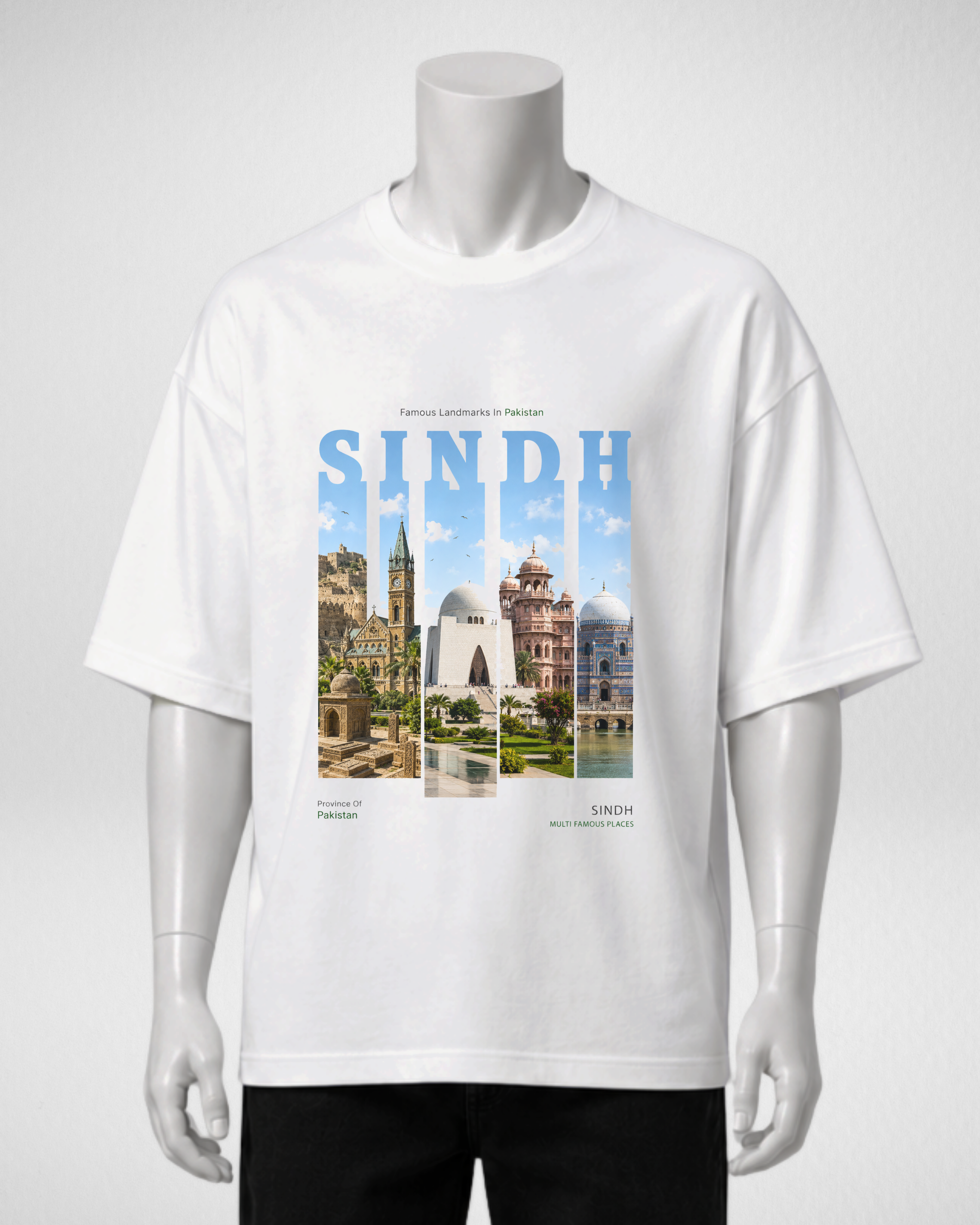Sindh| Printed Drop Shoulder | White (Code 5368)