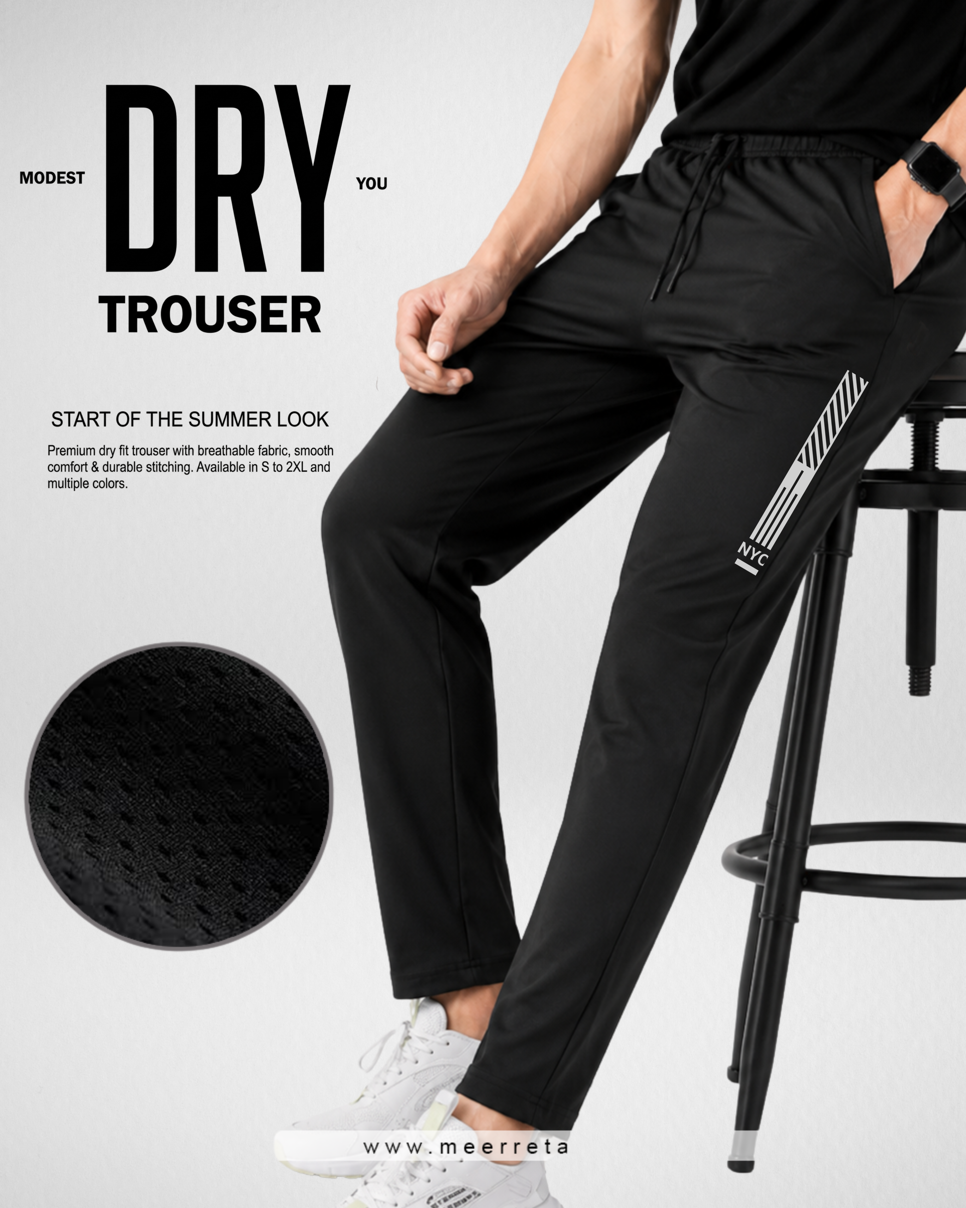 NYC | Dry Fit Trouser | Black (Code 4585)