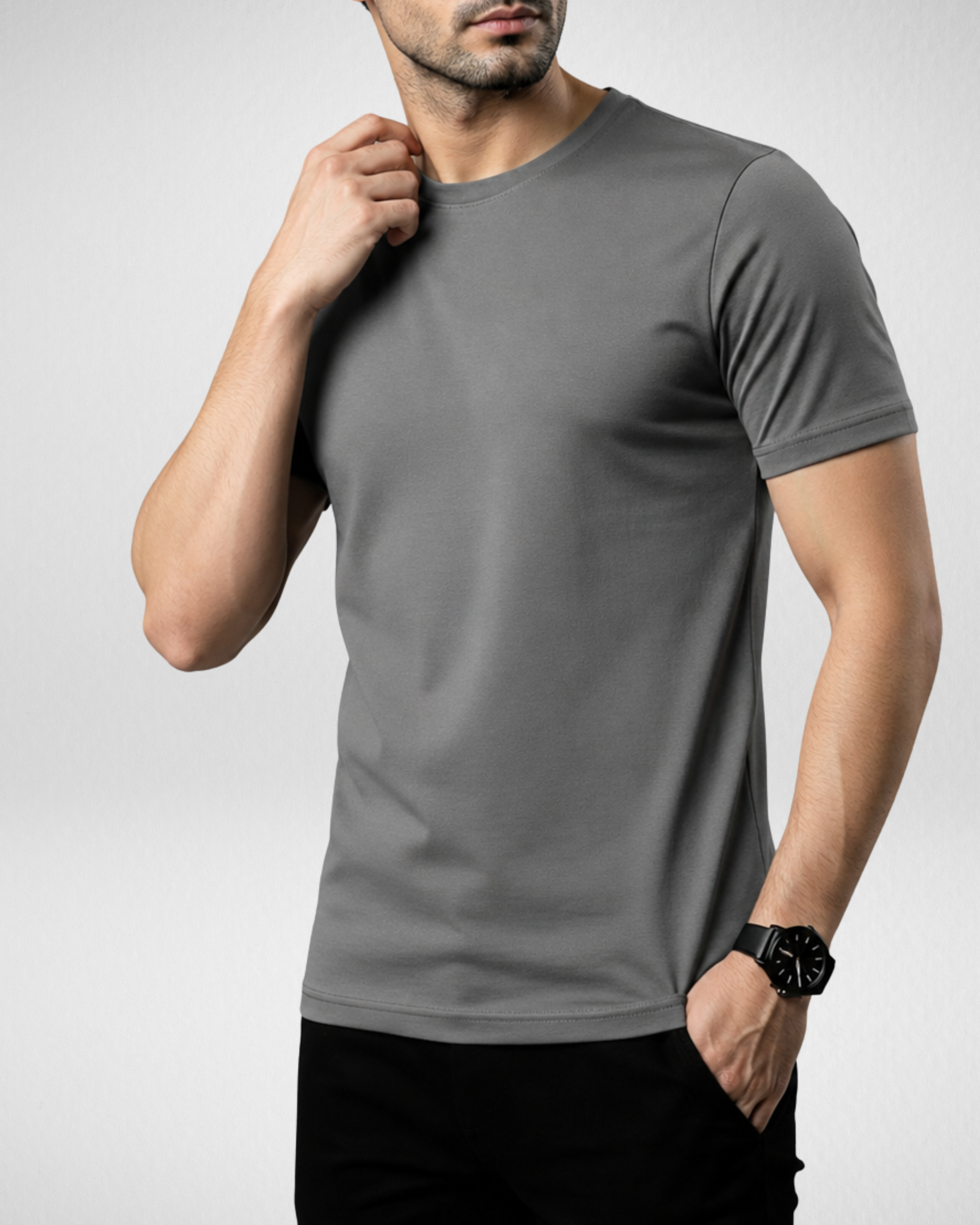 Steel Grey | Basic T-Shirt | (Code 4498)