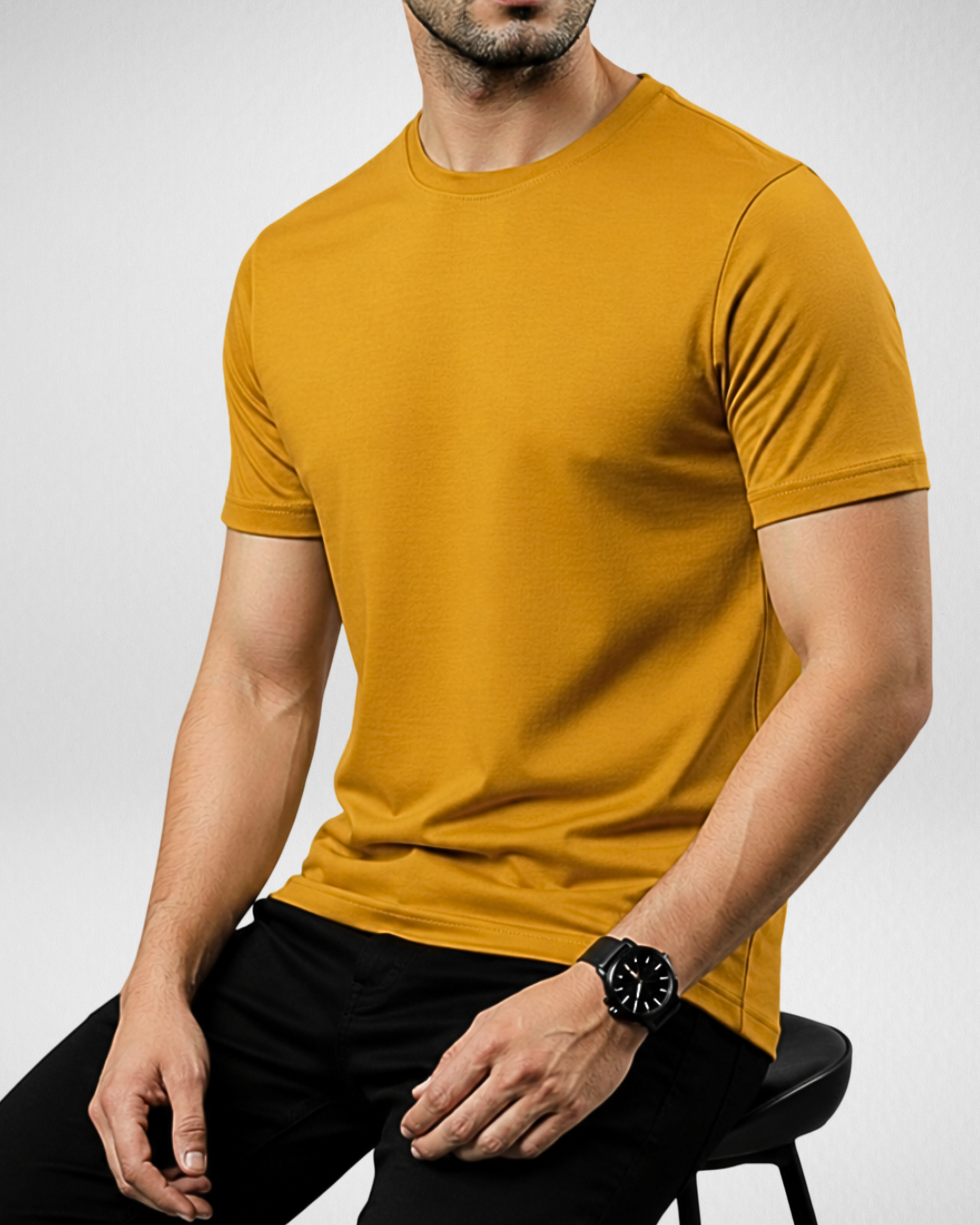 Mustard | Basic T-Shirt | (Code 3258)