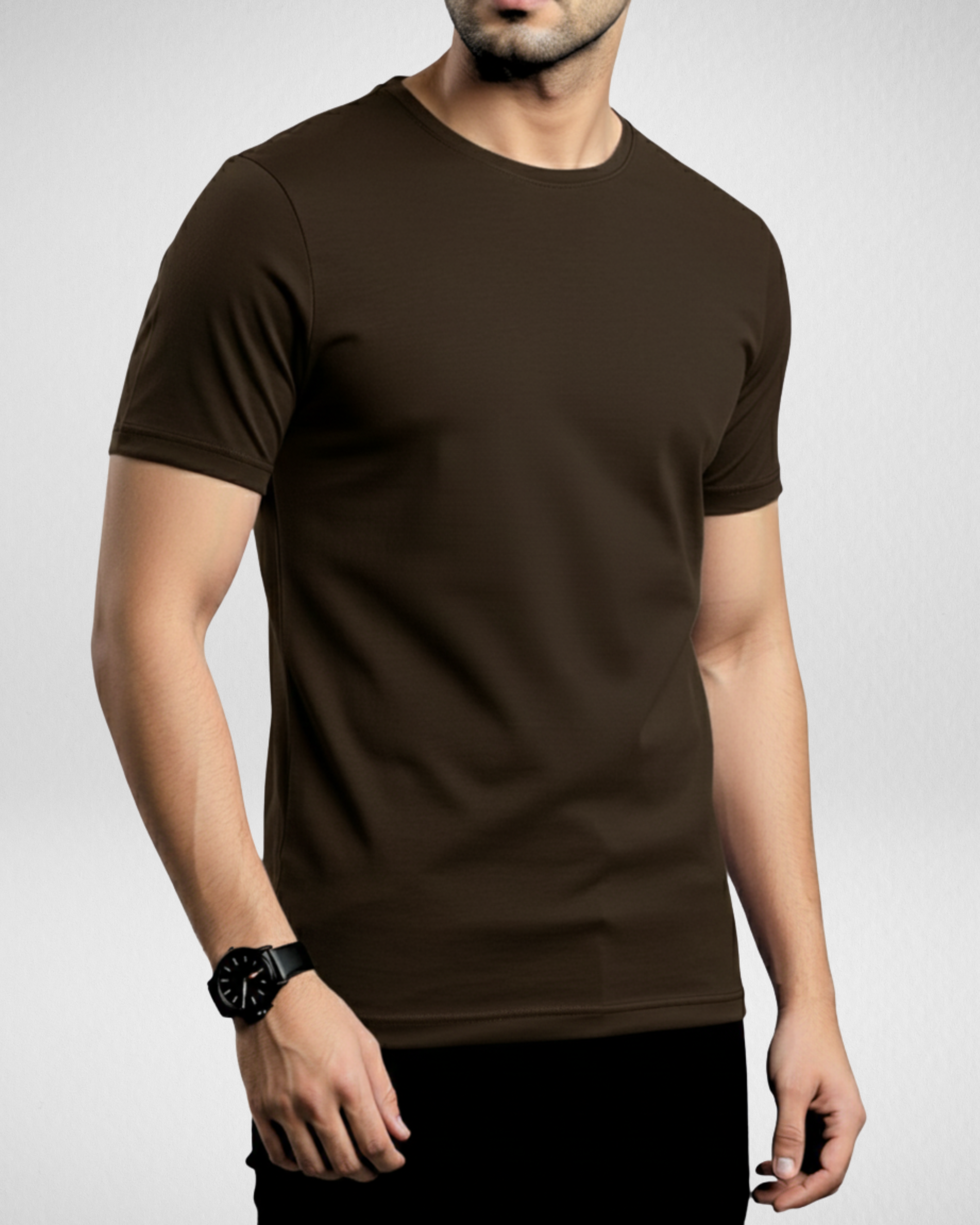 Dark Brown | Basic T-Shirt | (Code 3107)