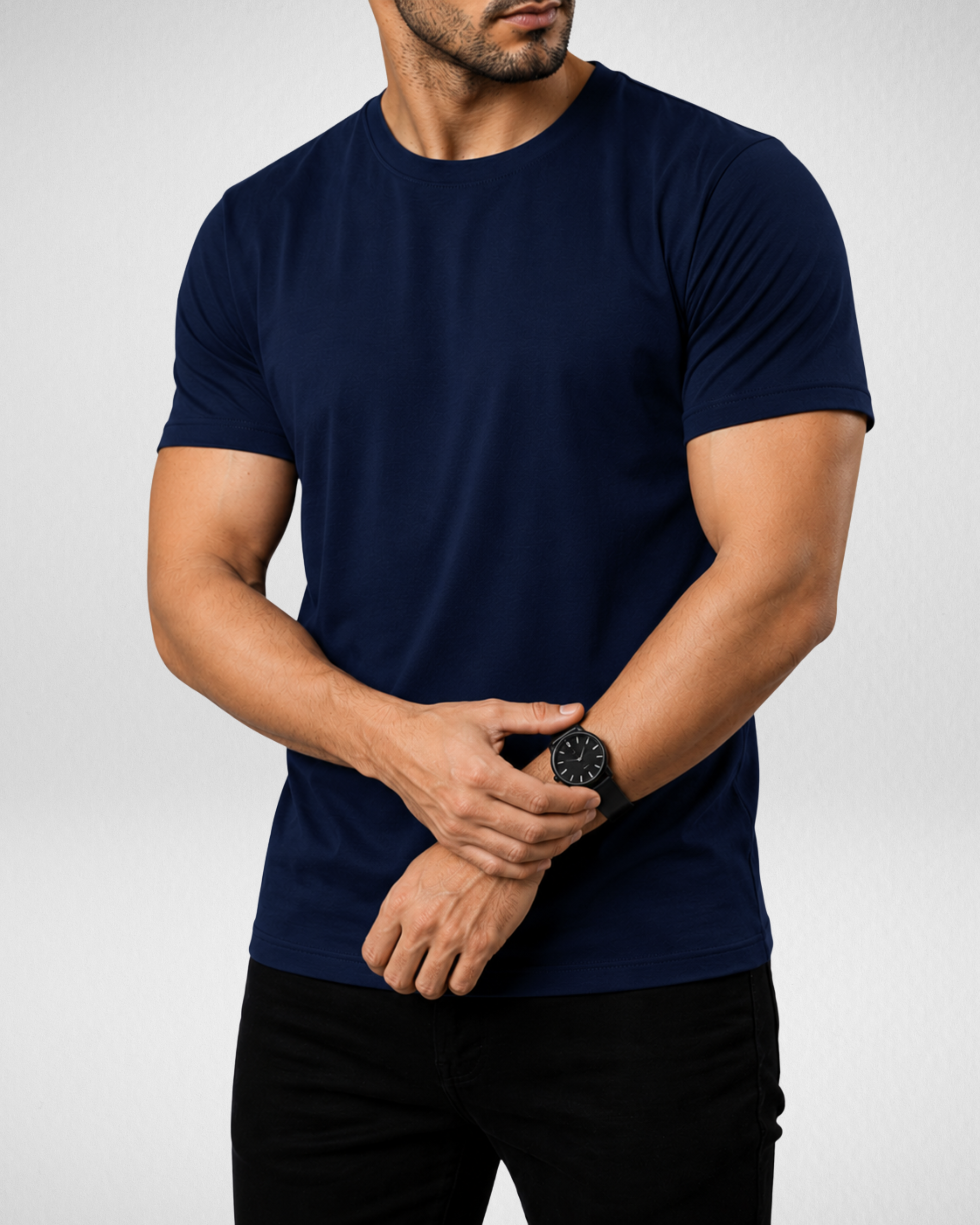 Navy Blue | Basic T-Shirt | (Code 3111)