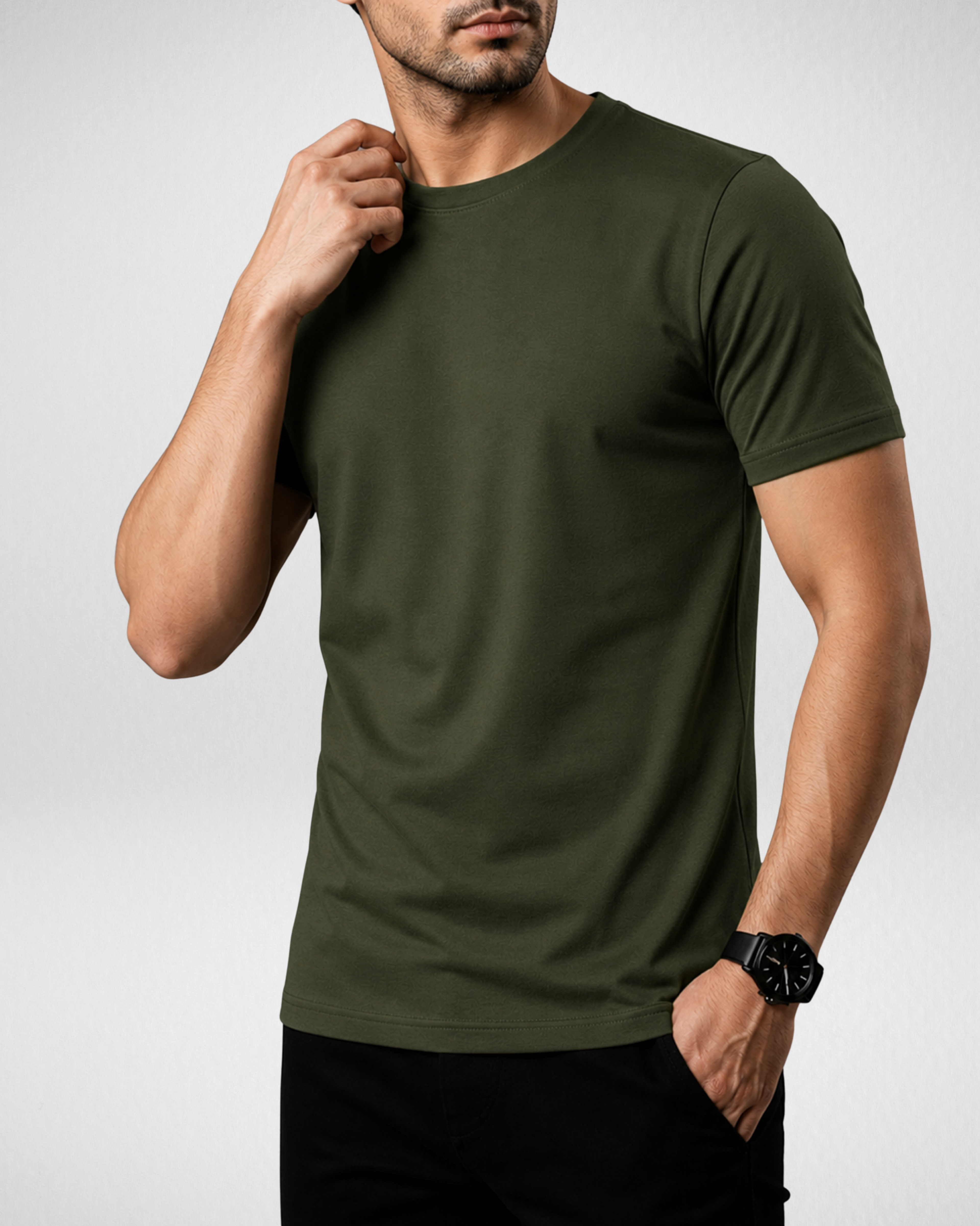 Olive | Basic T-Shirt | (Code 3105)
