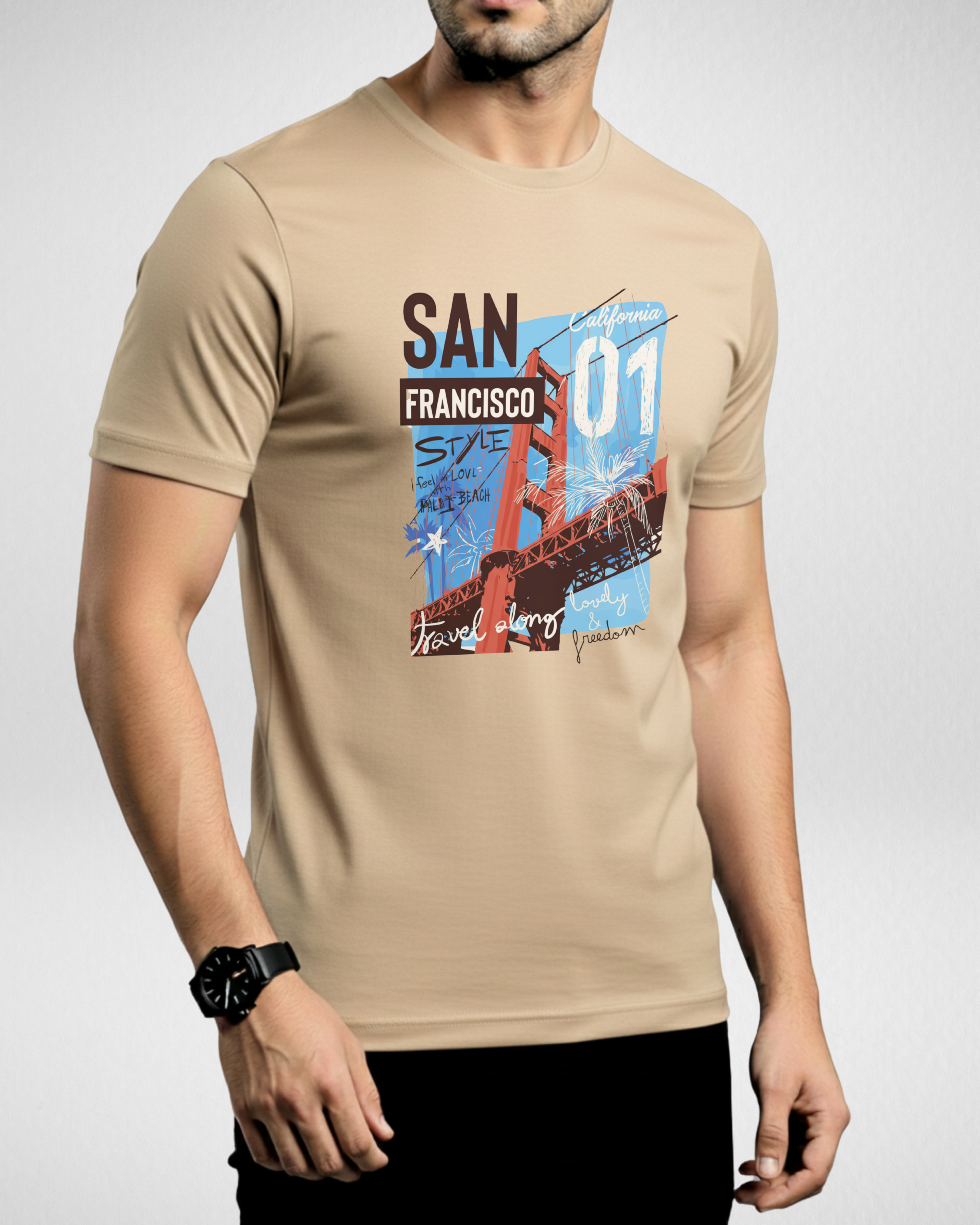 San Francisco | T-Shirt | Beige (Code 4515)