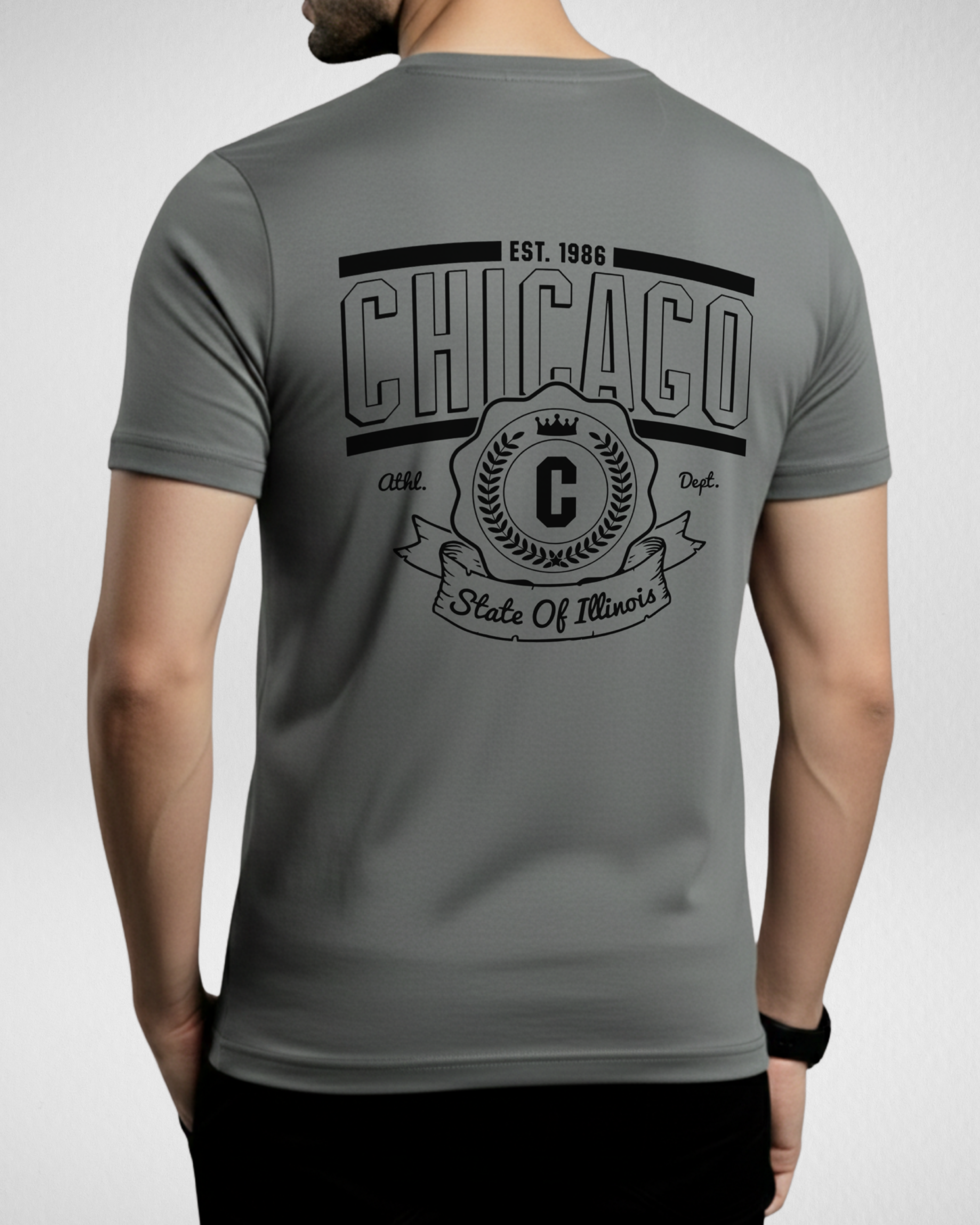 Chicago | T-Shirt | Steel Grey  (Code 4528)