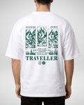 Premium | Printed Drop Shoulder | White | (Code 4882)