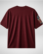 Premium | Printed Drop Shoulder | Maroon | (Code 5086)