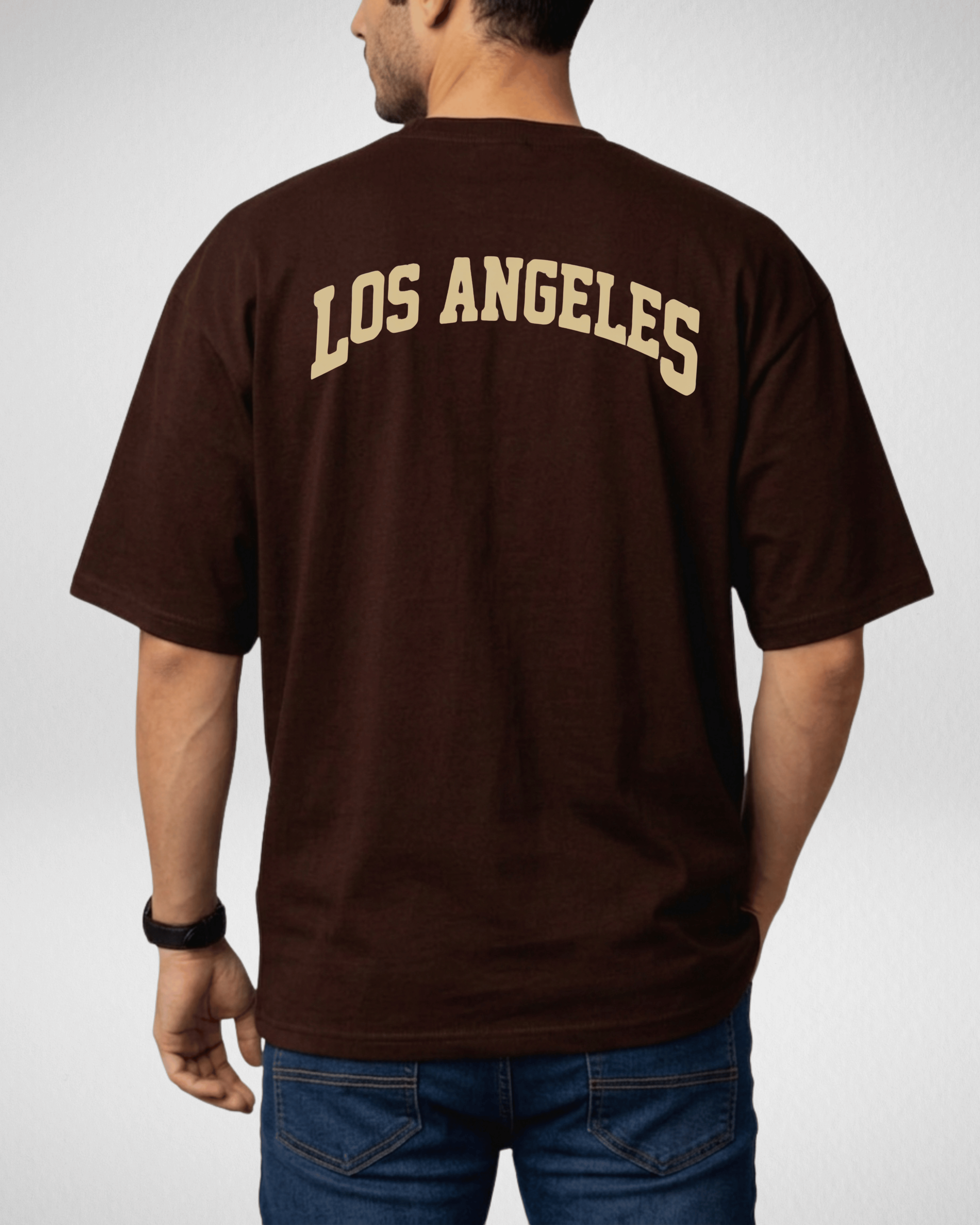Premium | Printed Drop Shoulder | Dark Brown | (Code 4891)
