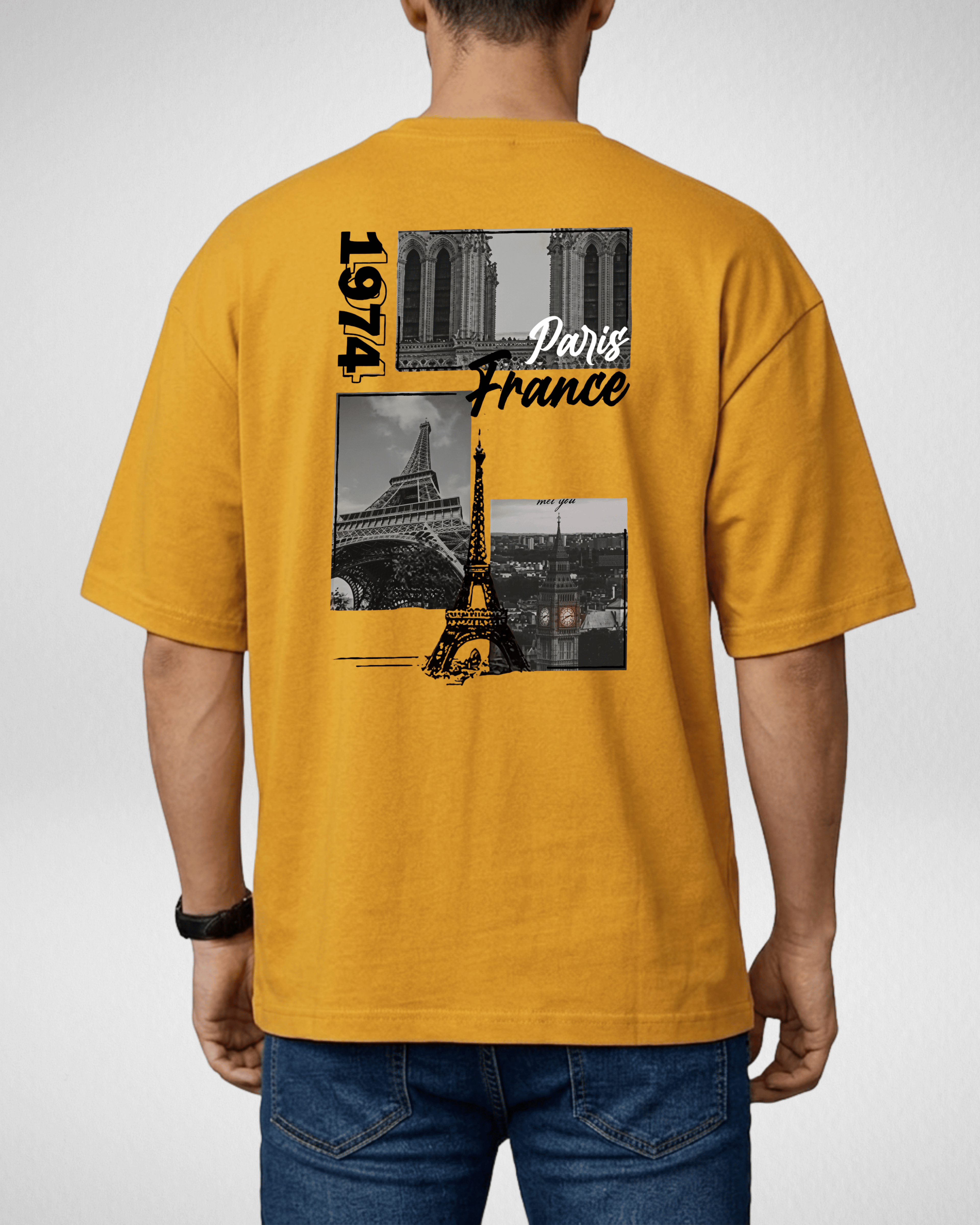 Premium | Printed Drop Shoulder | Mustard | (Code 4888)