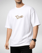 Premium | Printed Drop Shoulder | White | (Code 4889)