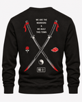 Black Men's Back Printed Sweatshirt – Warm and Stylish Fleece (Code 6052)