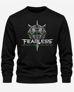 Black Men's Printed Sweatshirt – Warm and Stylish Fleece (Code 6055)
