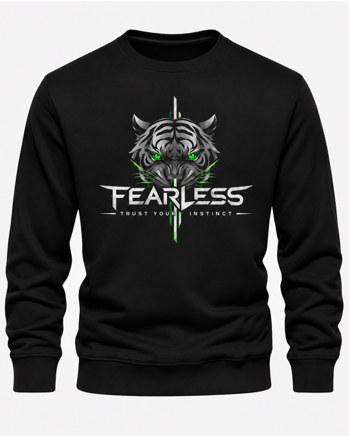 Black Men's Printed Sweatshirt – Warm and Stylish Fleece (Code 6055)