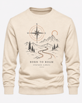 Cream Men's Printed Sweatshirt – Warm and Stylish Fleece (Code 6059)