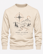 Cream Men's Printed Sweatshirt – Warm and Stylish Fleece (Code 6059)
