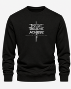 Black Men's Printed Sweatshirt – Warm and Stylish Fleece (Code 6062)