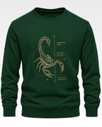 Bottle Green Men's Printed Sweatshirt – Warm and Stylish Fleece (Code 5990)