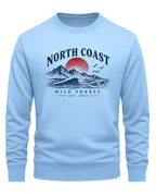 Sky Blue Men's Printed Sweatshirt – Warm and Stylish Fleece (Code 6047)