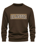 Dark Brown Men's Printed Sweatshirt – Warm and Stylish Fleece (Code 6046)