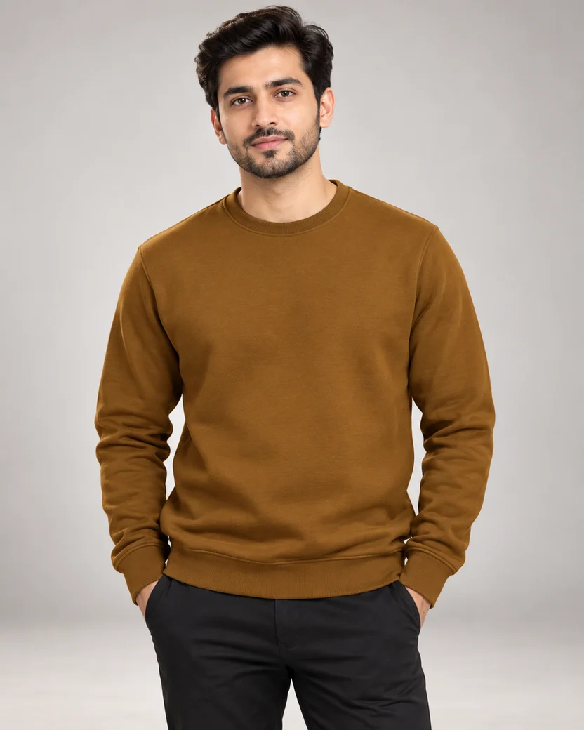 Mustard Men's Fleece Sweatshirt (Code 3923)