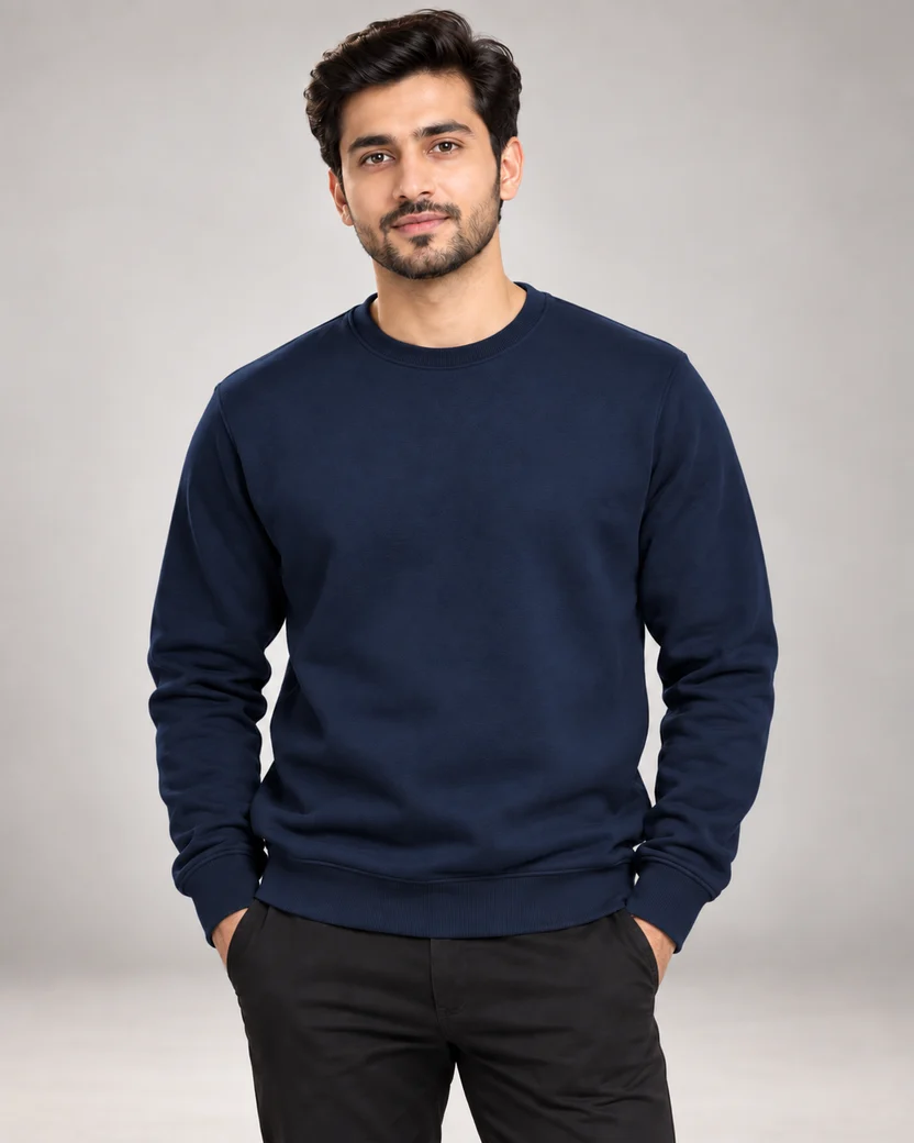 Navy Men's Fleece Sweatshirt (Code 3032)