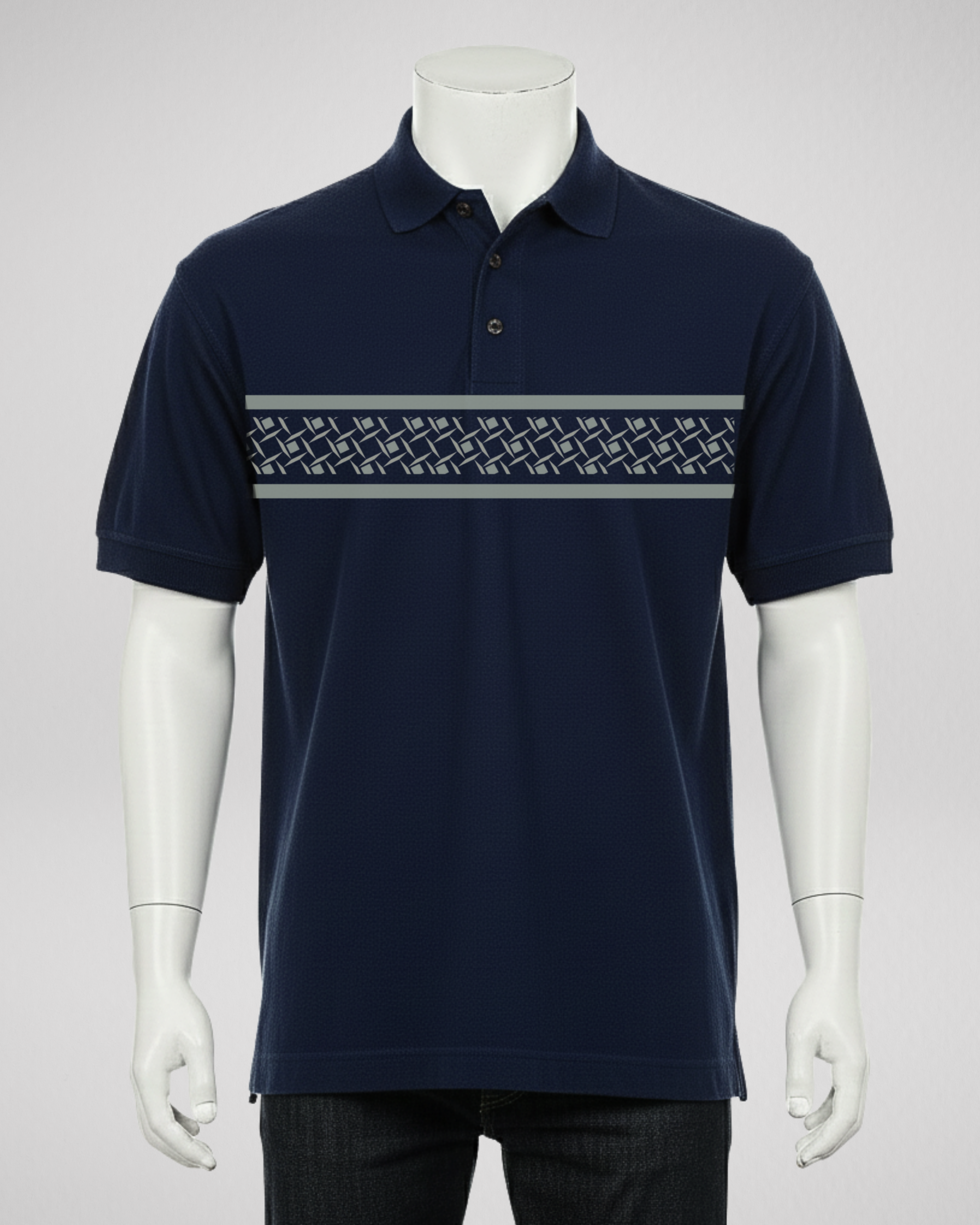 Cross Pattren | Polo | Navy Blue (Code 4663)