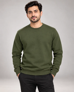 Olive Men's Fleece Sweatshirt (Code 3592)