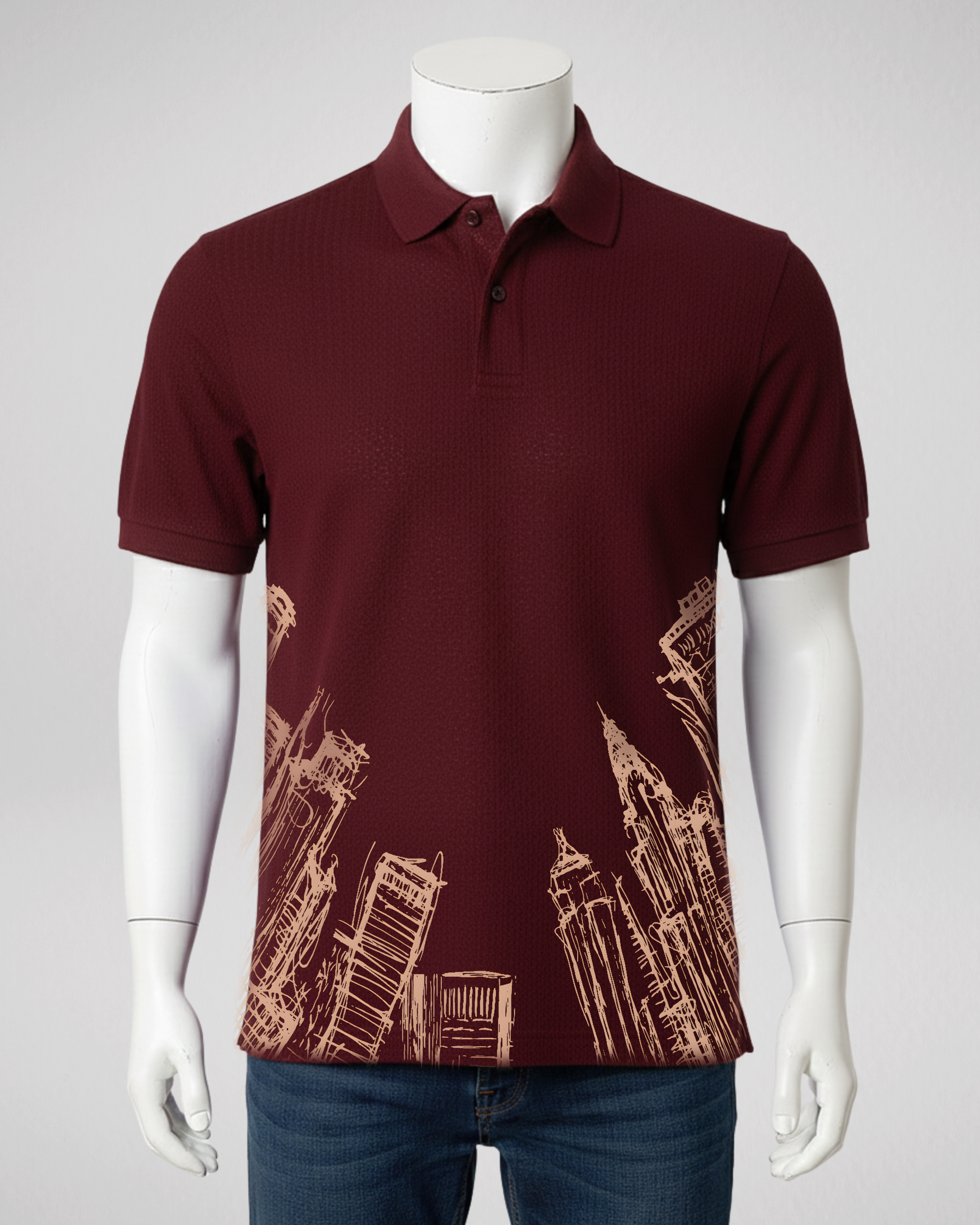 DownTown Tower | Polo | Maroon (Code 4973)
