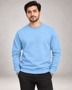 Sky Blue Men's Fleece Sweatshirt (Code 3035)
