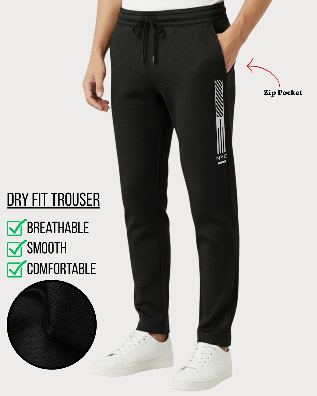 NYC | Dry Fit Trouser | Black (Code 4585)