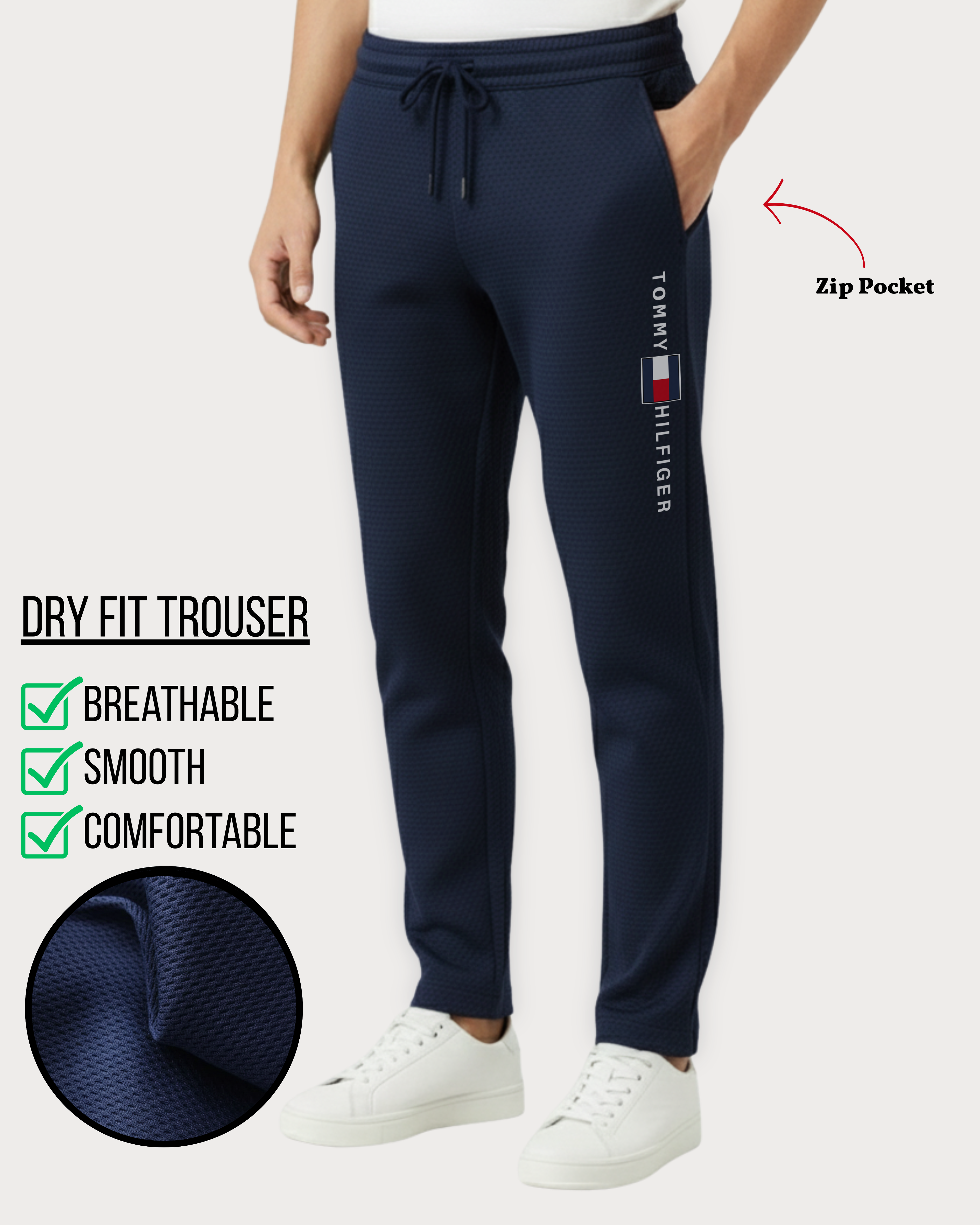 Tommy | Dry Fit Trouser | Navy Blue (Code 4590)