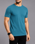 Teal Blue Men’s Basic Tee – Jersey Fabric, Classic Fit, Everyday Comfort (Code 5461)