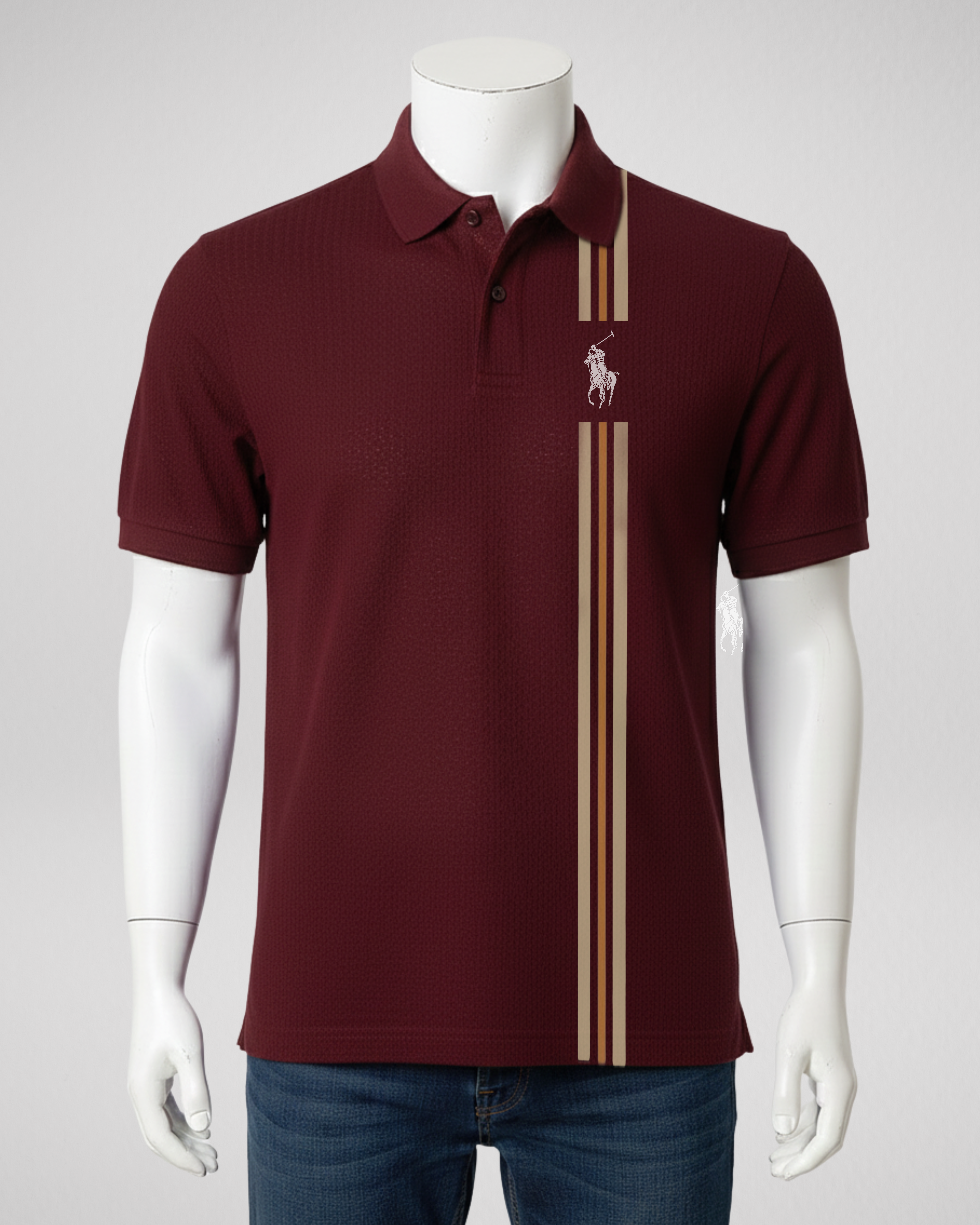 Polo Horse Stripe | Polo | Maroon (Code 4578)