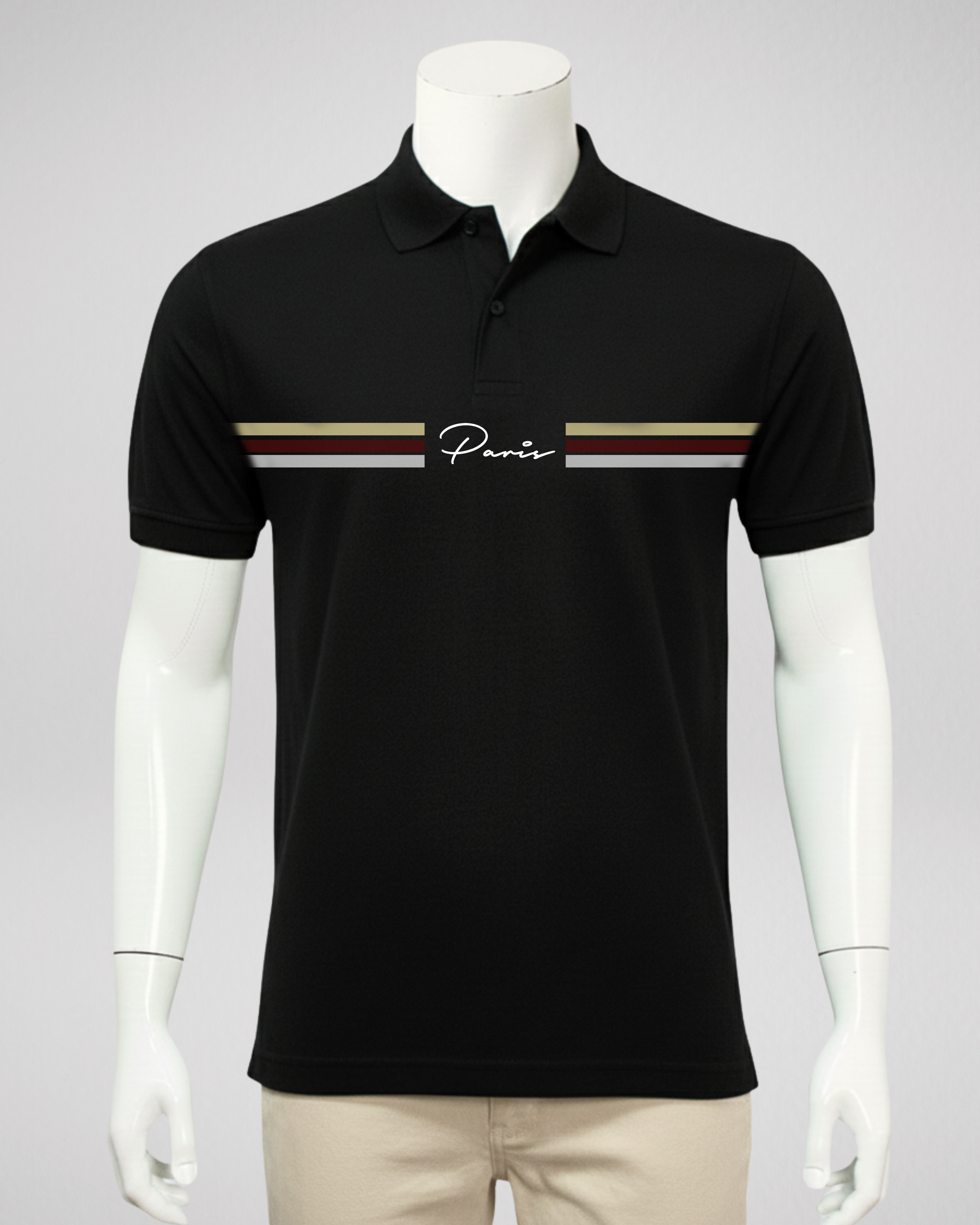 Paris Stripes | Polo | Black (Code 4580)